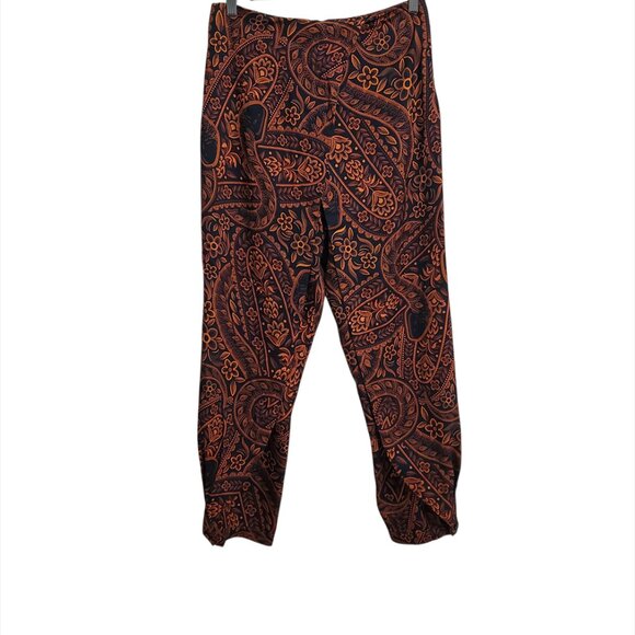 Farm Rio Womens Wrap Slit Side Pants Small Camouflage Snake Tencel Button at Hem - Picture 1 of 16